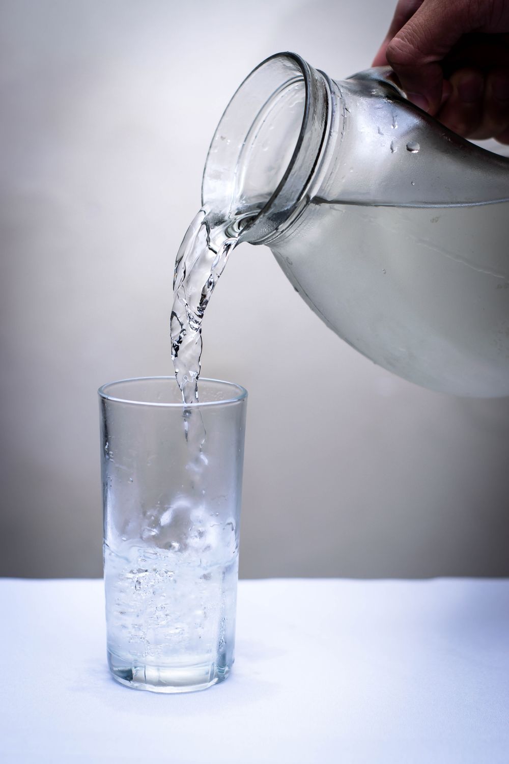 Clean water poured into a glass